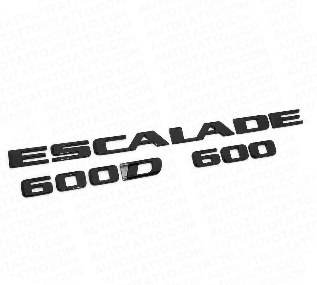 3pcs For Escalade 600 600D Rear Liftgate Emblem Badge 84740919（Gloss Black）
