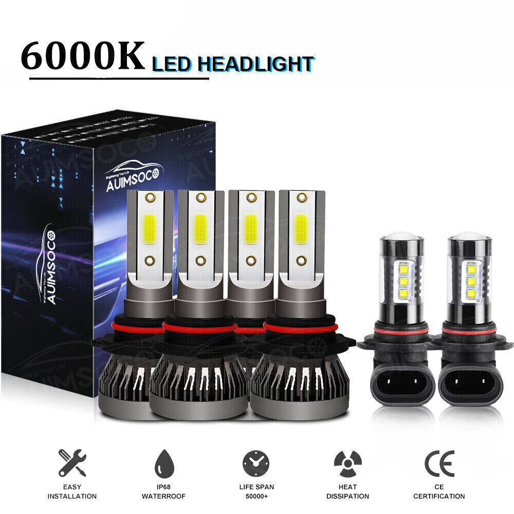 For Chevy Avalanche 1500 2002-2006 6x LED Headlight + Fog Light Bulb Kit Lamps