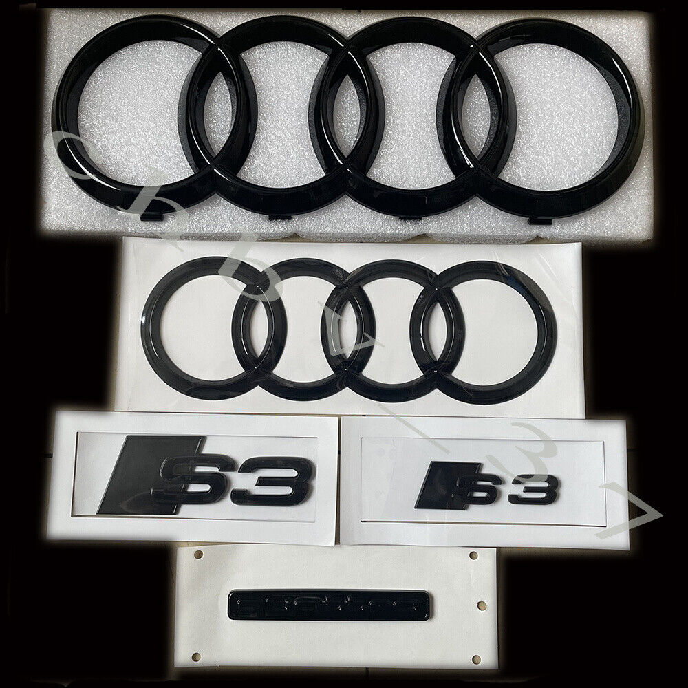 S3 Gloss Black Full Badges Emblems Package For Audi S3 8V 2014-2020