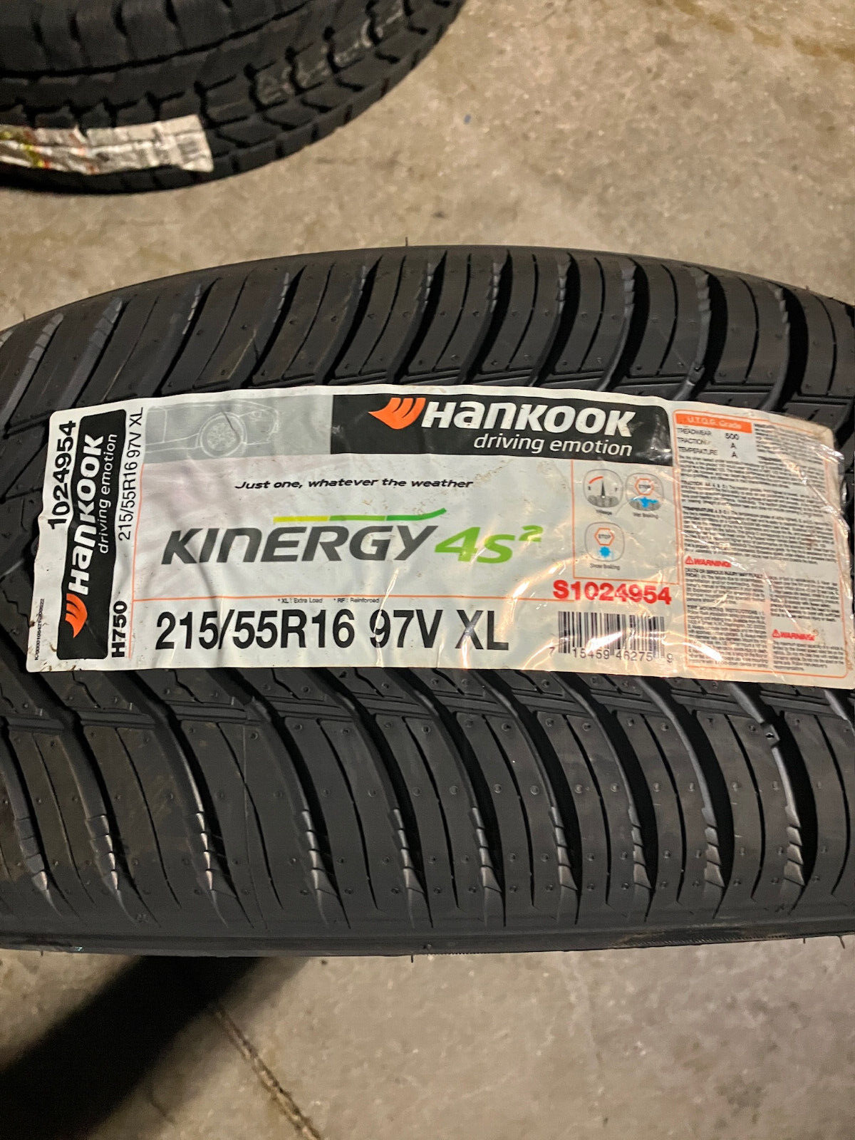 2 New 215 55 16 Hankook Kinergy 4S2 Tires