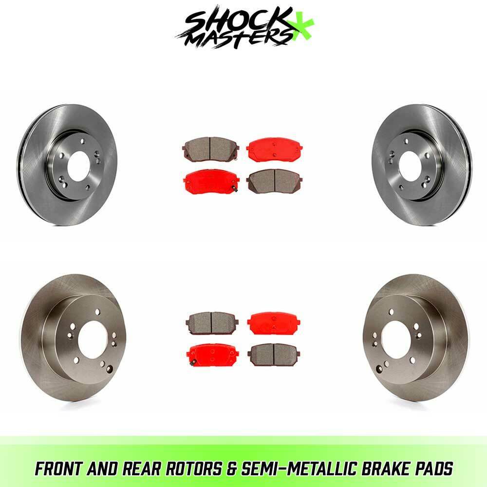 Front & Rear Rotors & Semi-Metallic Brake Pads for 2007-2009 Kia Rondo