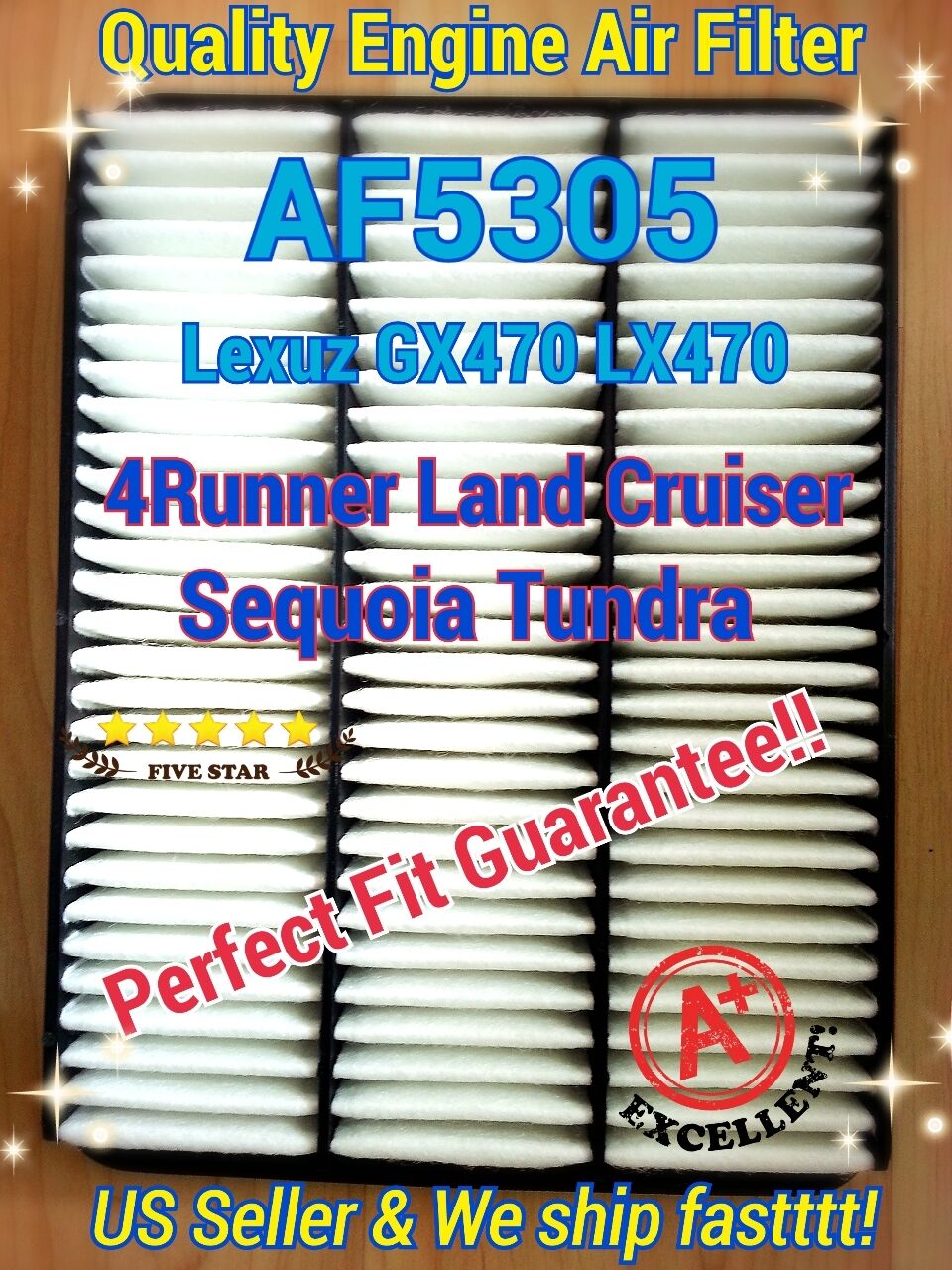 Air Filter For 00-06 Tundra 03-09 GX470 LX470 4Runner Land Cruiser Sequoia  ^o^