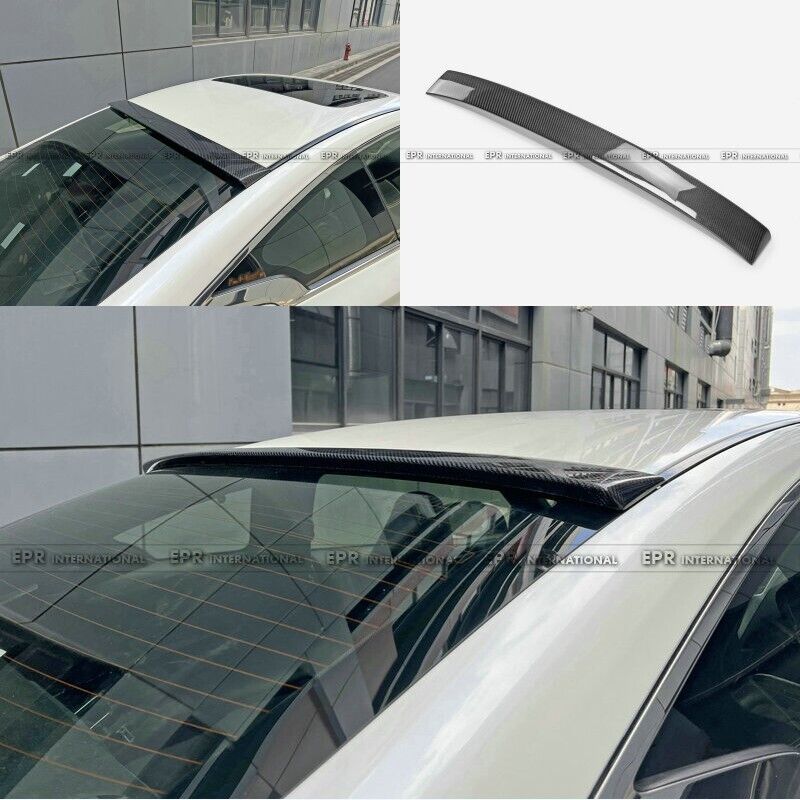 For Infiniti Q60 CV37 2017+ Rear Window Roof Spoiler Wing Lip Trim Carbon Fiber