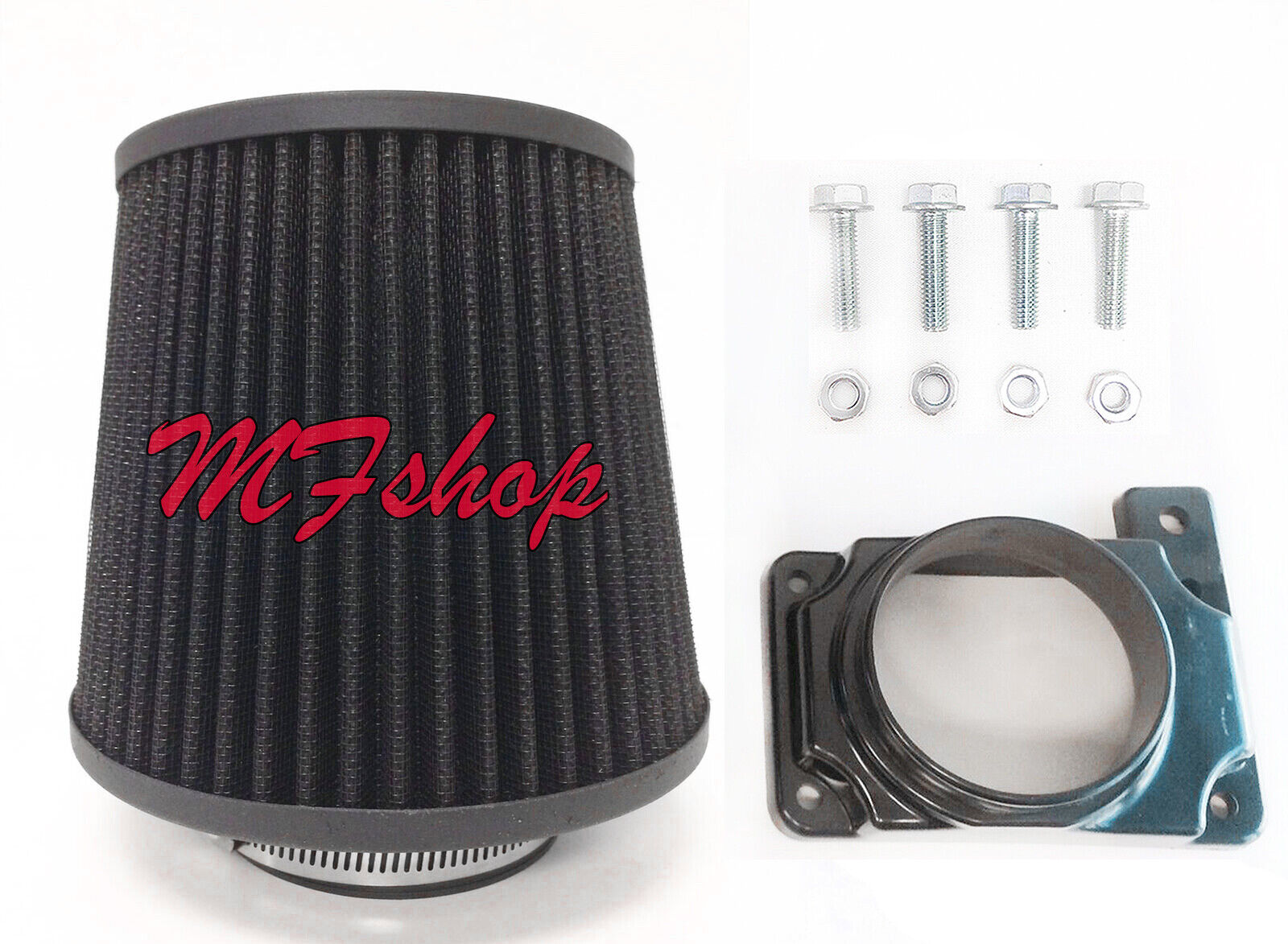 Black Air Intake Filter + MAF Sensor W/screws Adapter For 91-99 Dodge Stealth V6