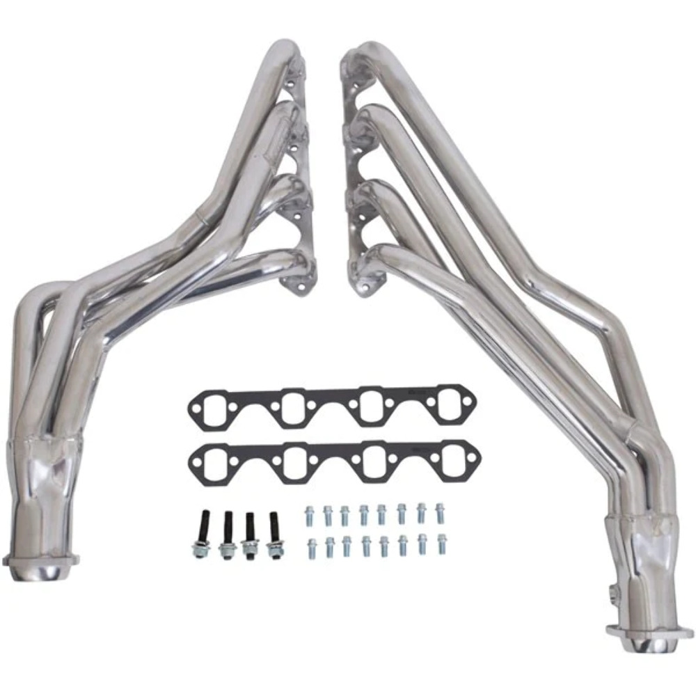 Ford Mustang 5.0 1-5/8 Long Tube Exhaust Headers Automatic Trans Polished Silver