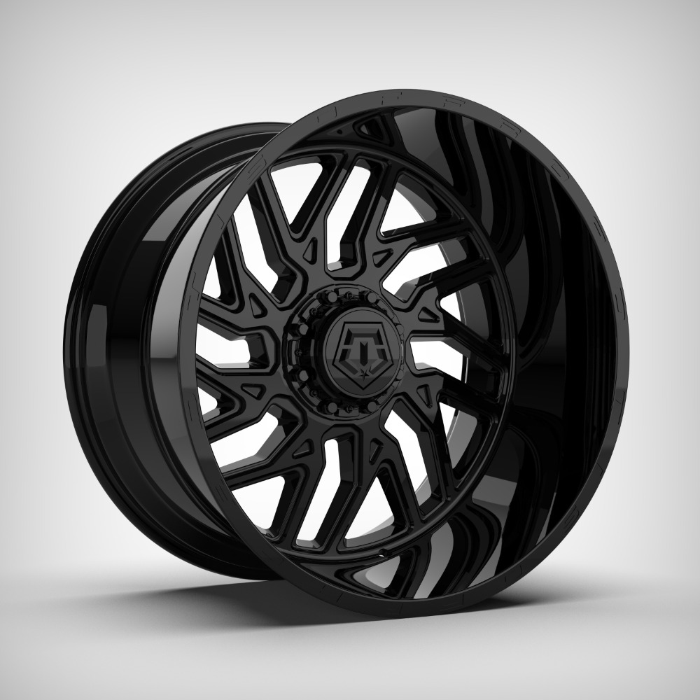 TIS 22x12 Wheel Gloss Black 544B 8x6.5 -44mm Aluminum Rim