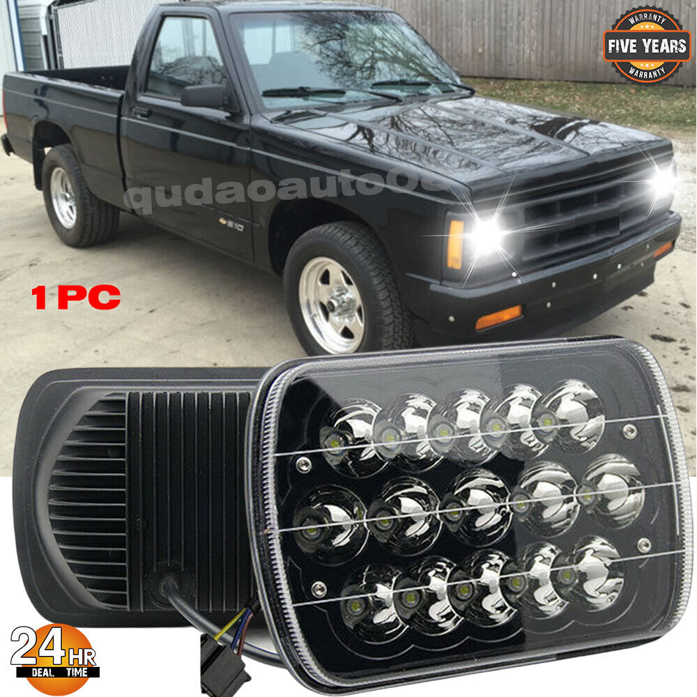 Fit  82-93 Chevy S10 Blazer GMC S15 7X6 Projector Black LED Headlight Hi/Lo Beam