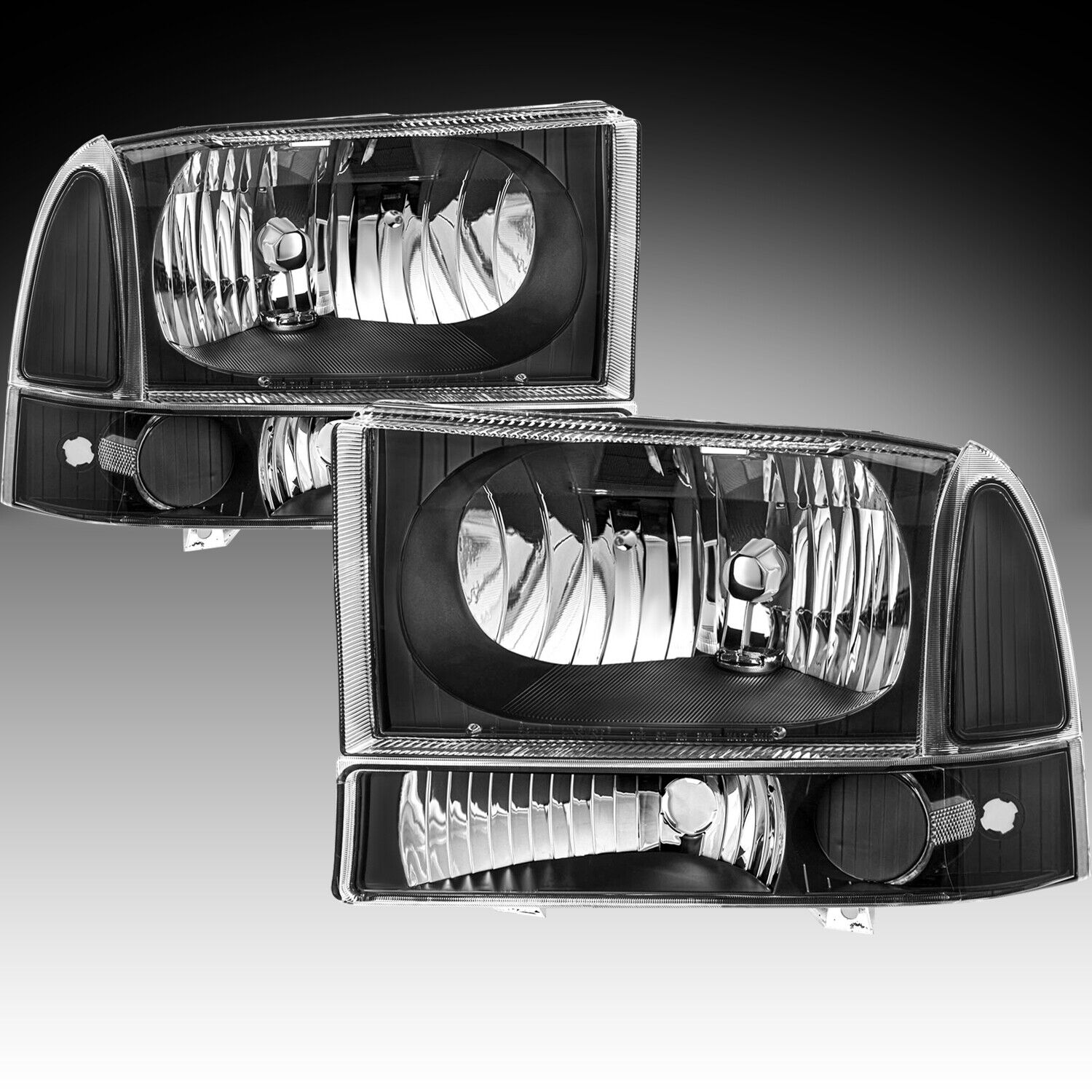For 1999-2004 Ford Super Duty F250/350/450/550/ 00-04 Excursion Headlight 4Pcs