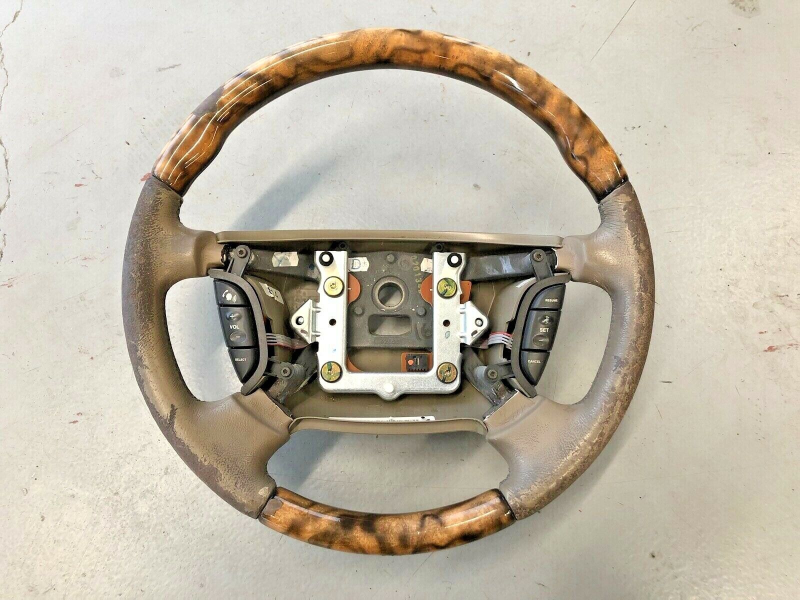 2004-2006 JAGUAR XJ8 XJR VANDEN PLAS Steering Wheel Leather Sable Wood