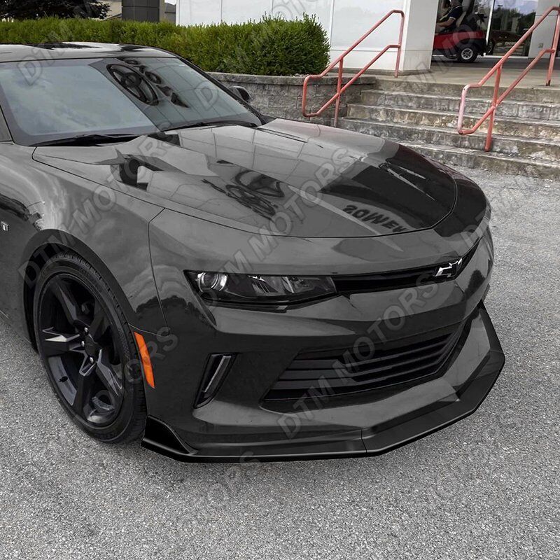 For 2016-2018 Chevy Camaro Painted Black ZL1 Style Front Bumper Body Kit Lip 3PC