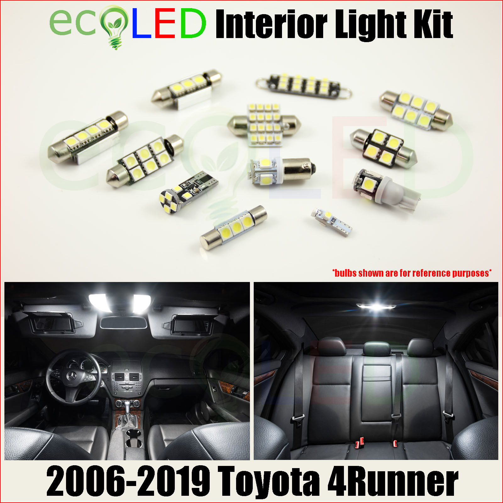 For 2006-2021 Toyota 4Runner WHITE LED Interior Light Accessories Kit 16 Bulbs