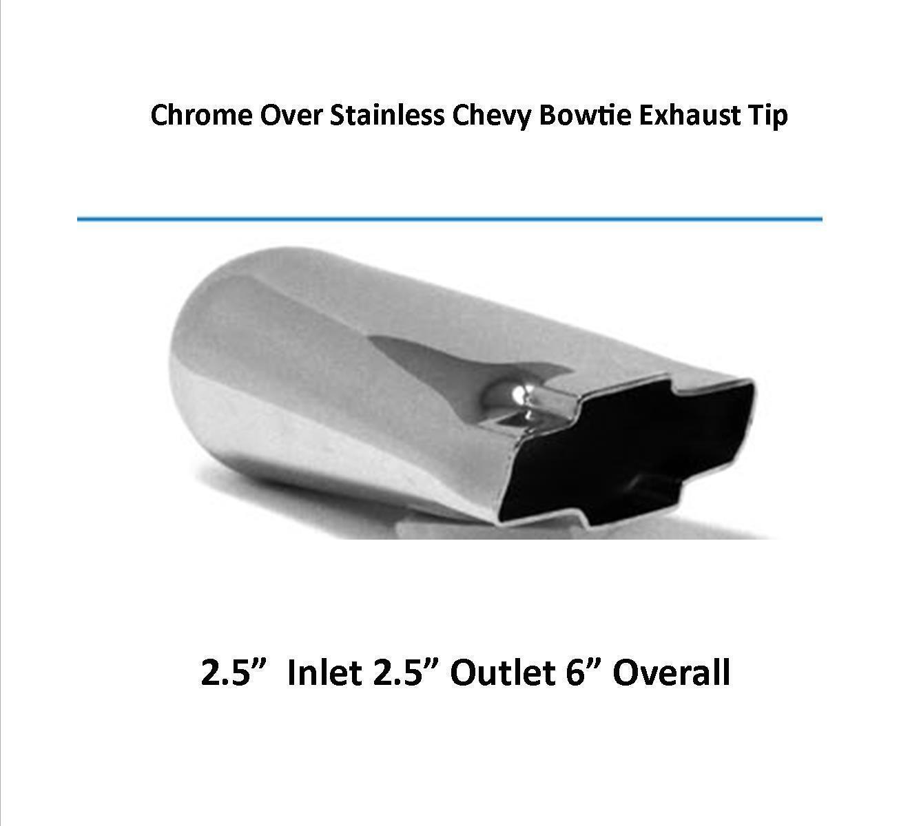 Brand New Chrome Plated Chevy Bow Tie Exhaust Tip