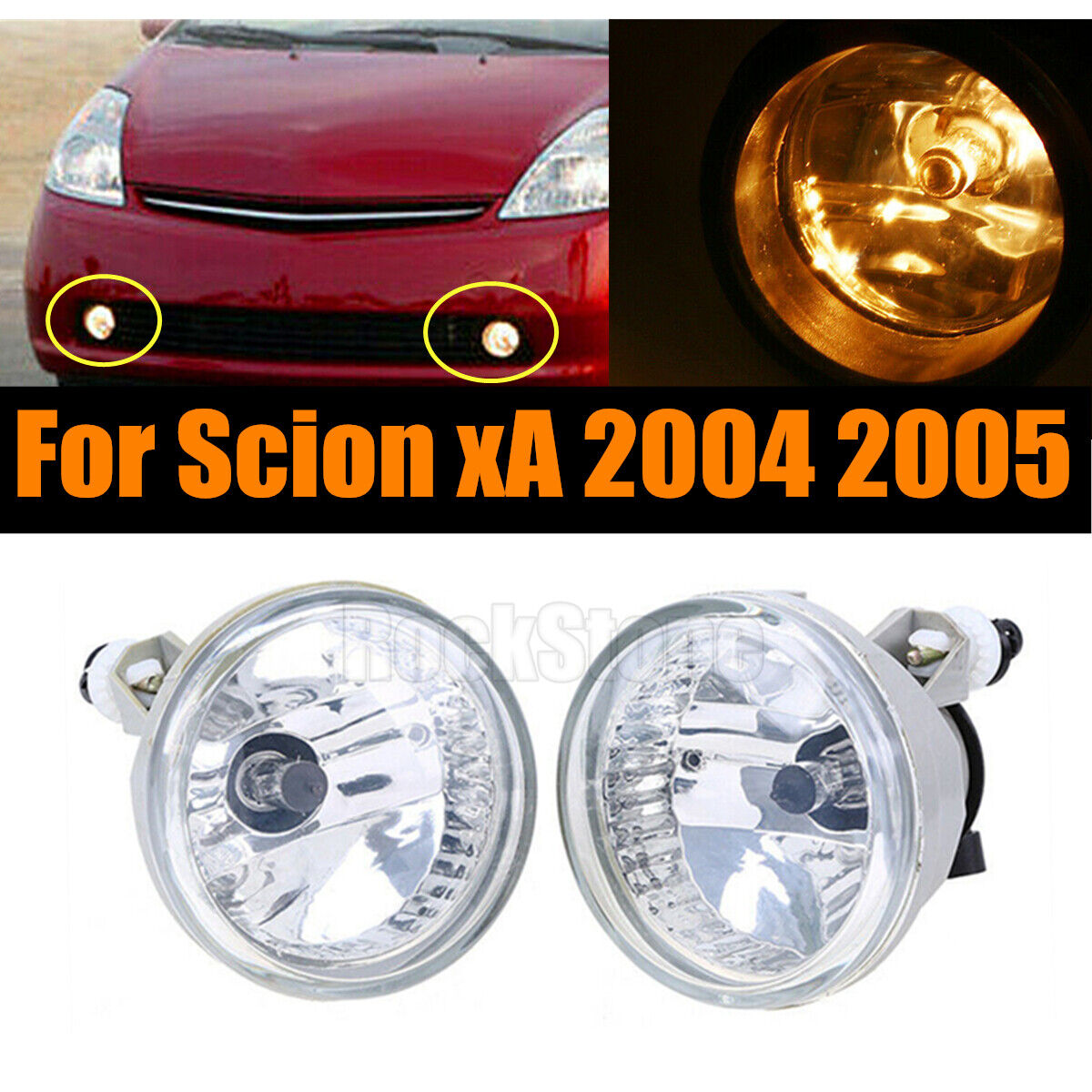 Pair of Bumper Fog Light Driving Lamps for Scion xA 2004-2005 Left + Right Side