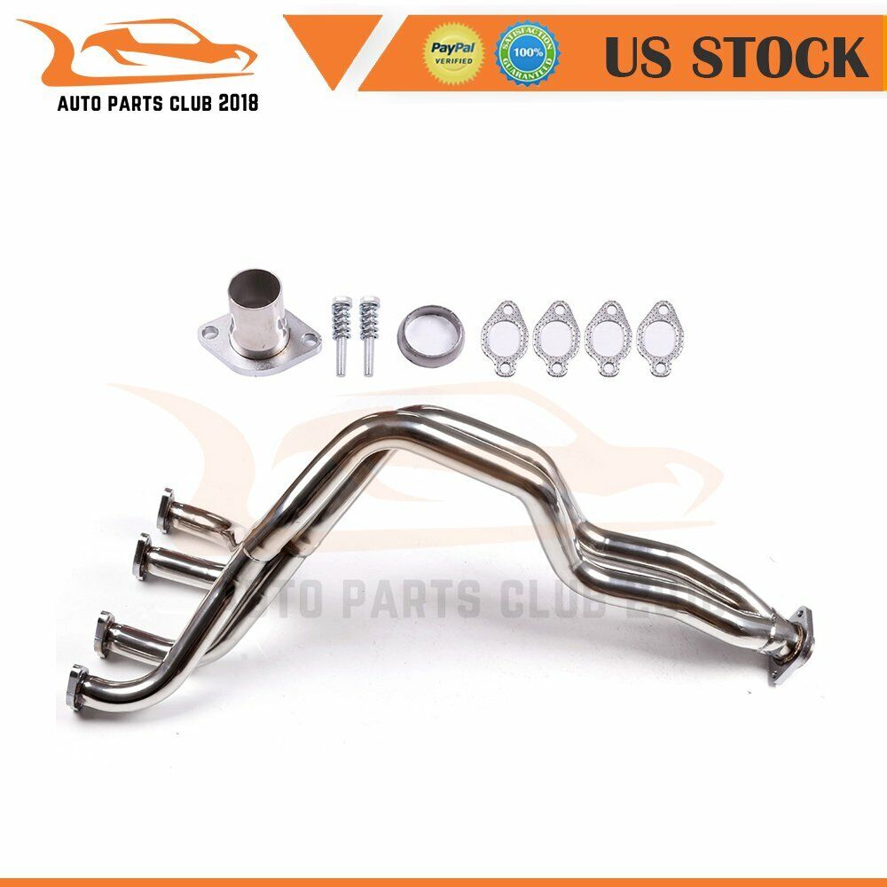 For VW Cabriolet/Jetta/Rabbit/Scirocco 1.6/1.8 4Cyl SS Exhaust Header Manifold