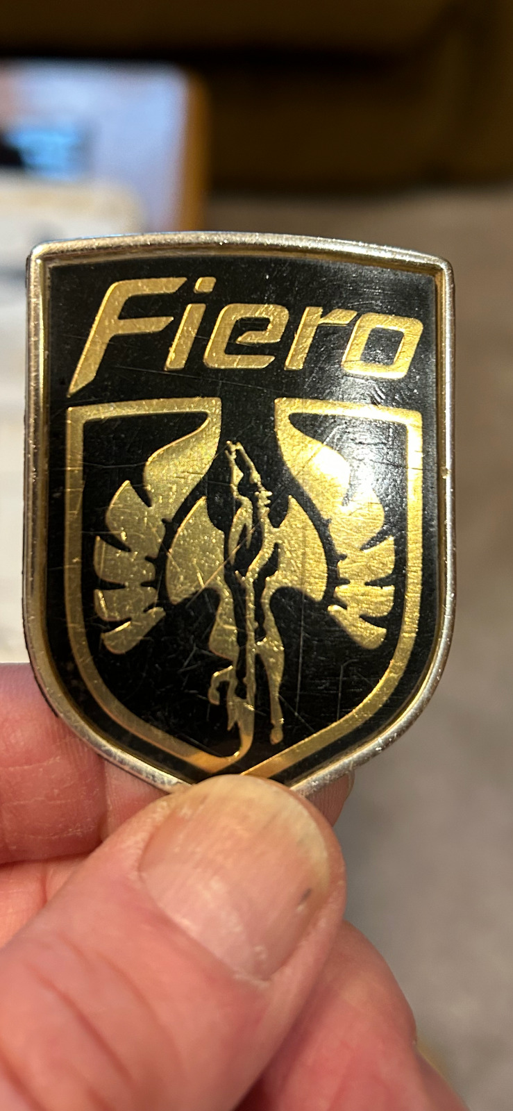 Vintage Pontiac Fiero Header Hood Emblem Badge OEM DLA14204