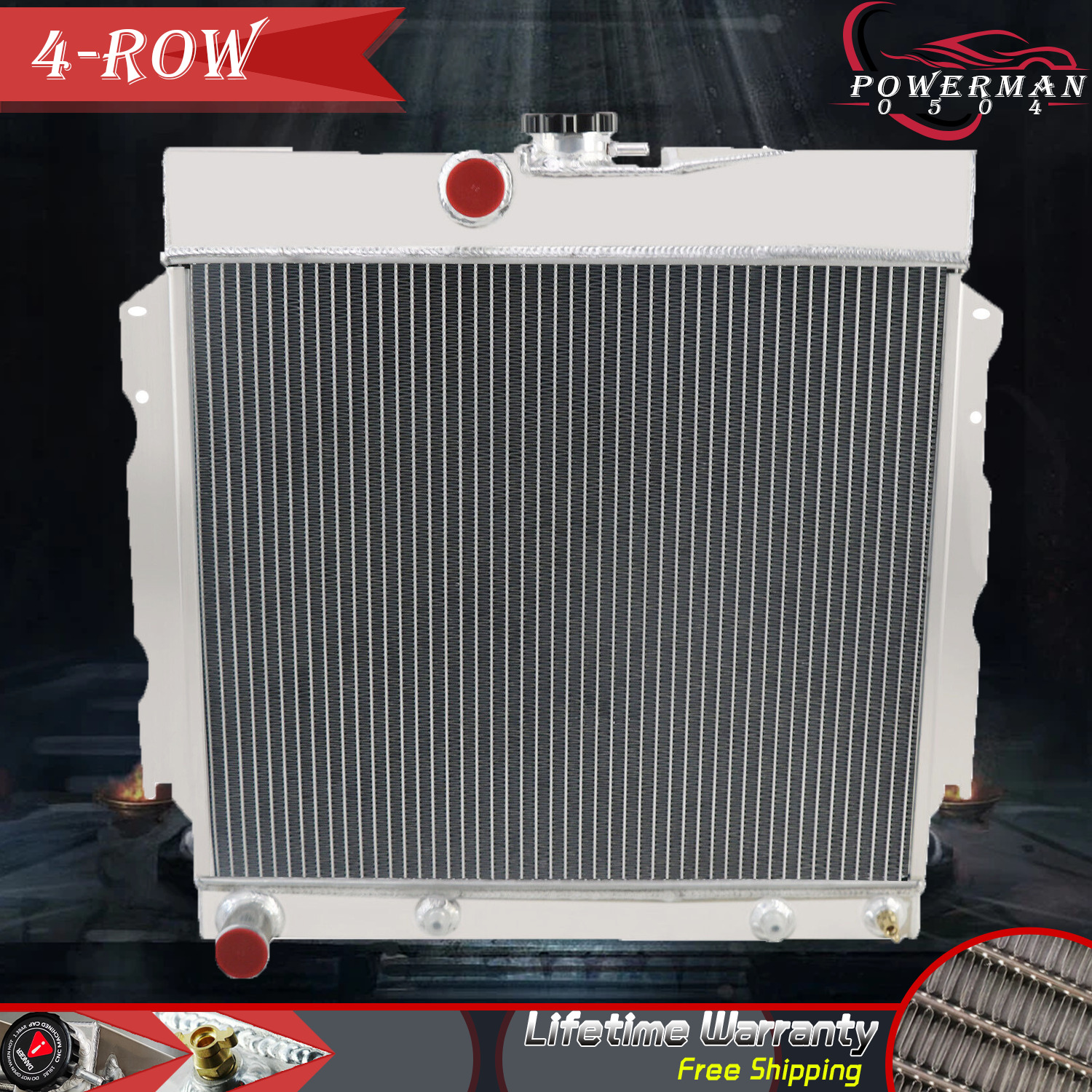 4-ROW RADIATOR FOR 1963-1969 DODGE DART/ CHARGER/ MOPAR CARS PLYMOUTH FURY 22\'\'W