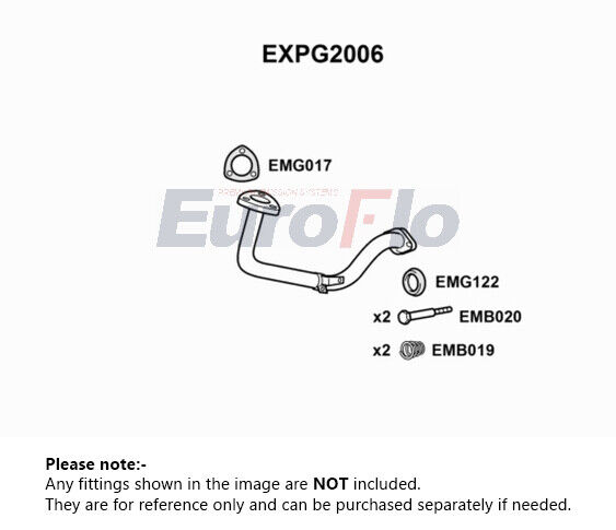 Exhaust Pipe fits PEUGEOT 205 Mk2 1.4 Front 87 to 92 EuroFlo Quality Guaranteed