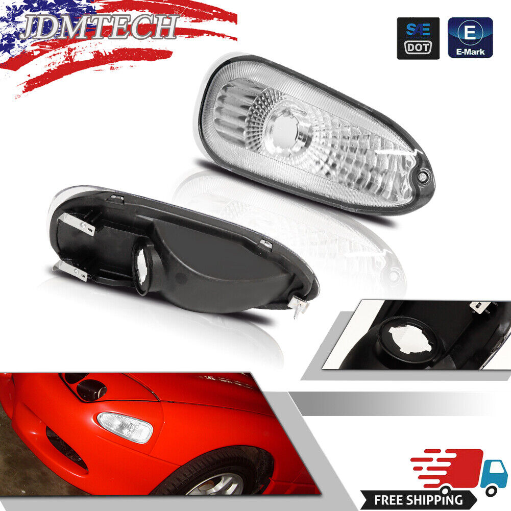 For 94-98 Mitsubishi 3000GT Euro Clear Front Corner Turn Signal Lights Housings