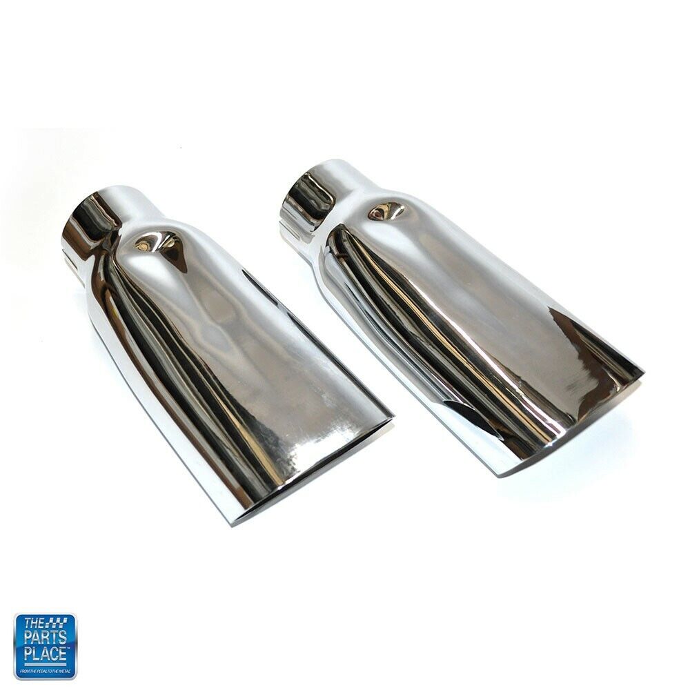 69-72 Chevelle Exhaust Tailpipe Tail Pipes Chrome Extensions New 2 1/2\'\'