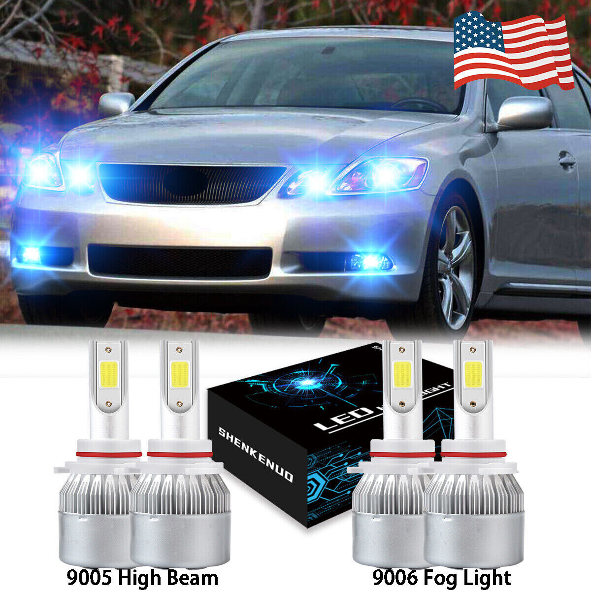For Lexus GS300 GS350 GS430 GS460 2006-2011 Combo LED Headlight Foglight Blue