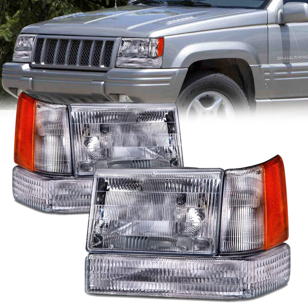 Headlights Corners Park/Signal 6 Pc Set Fits 97-1998 Jeep Grand Cherokee