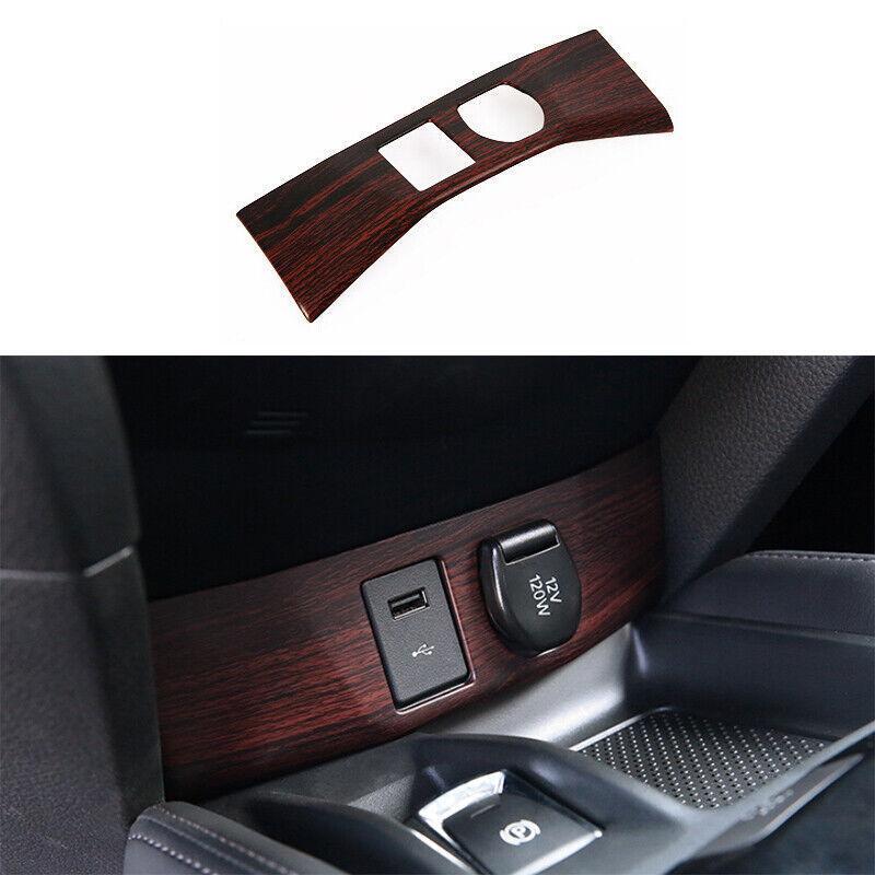 For Nissan X-TRAIL Rogue 17-2020 Red Wood Grain Console Cigarette Lighter Panel