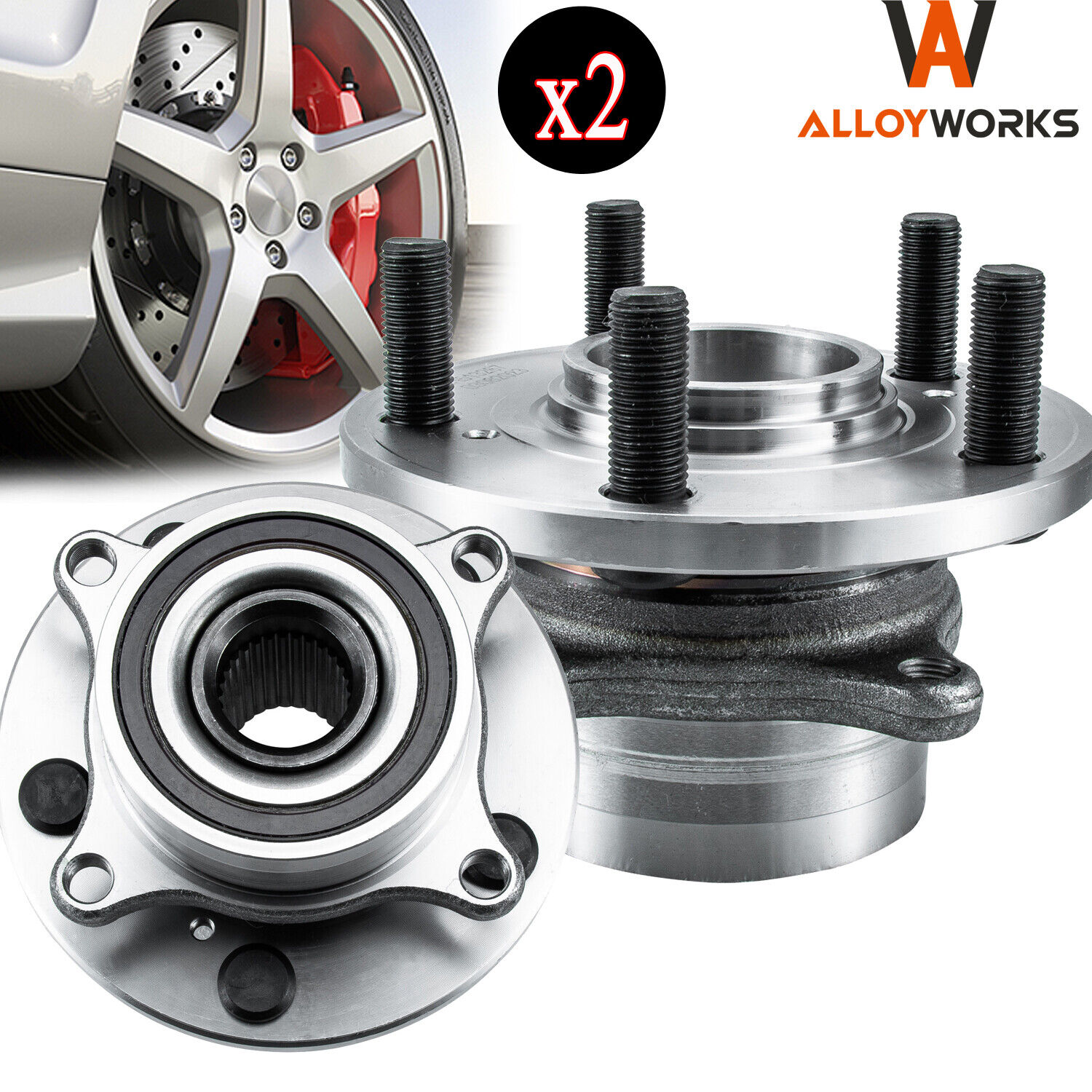 2Pcs Wheel Hub Bearings Front For Honda Pilot 2009-2015 Acura MDX ZDX 2010-2013