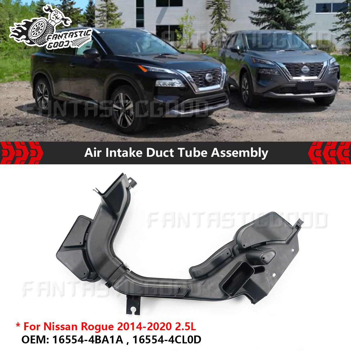 For Nissan Rogue S/SL/SV 14-20 2.5L Air Intake Duct Tube 16554-4BA1A 16554-4CL0D