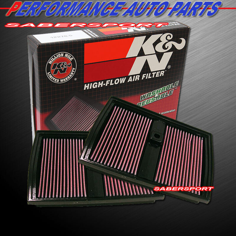 Two K&N 33-2217 Hi-Flow Air Intake Filters for 1992-2002 Mercedes Benz CL600