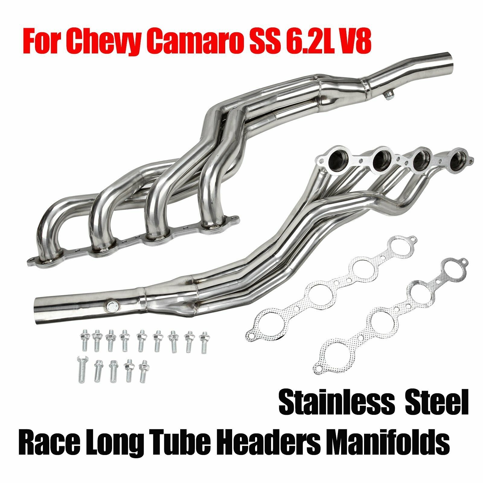 For Chevy Camaro SS 6.2L V8 Stainless Long Tube Headers Manifolds 2010-2015