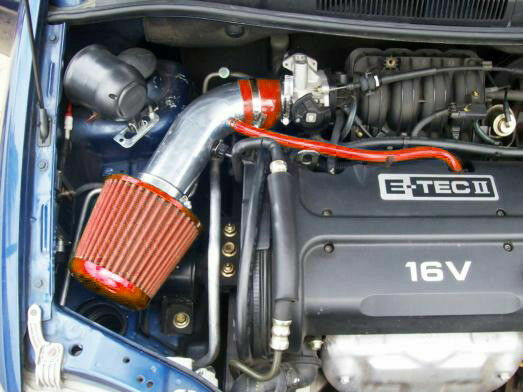 BCP RED 04-08 Chevy Aveo Aveo5 1.6L L4 Short Ram Air Intake Kit+ Filter