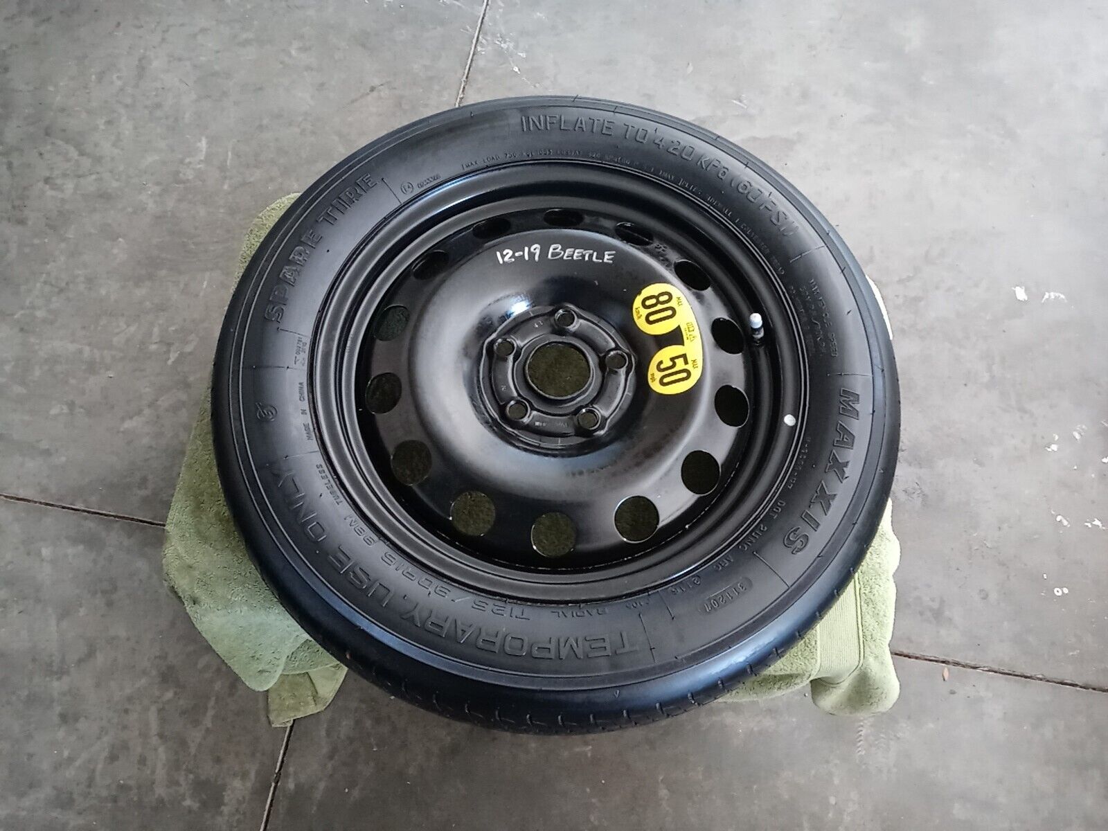 2012-2019 OEM Volkswagen Beetle Maxxis Spare Tire 125-90-16 Excellent Condition