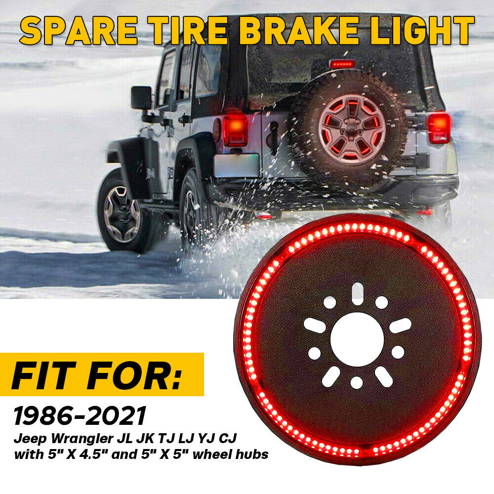 LED Spare Tire Brake Light Tail 3rd Rear Wheel Lamp for Jeep Wrangler 86-2019 US