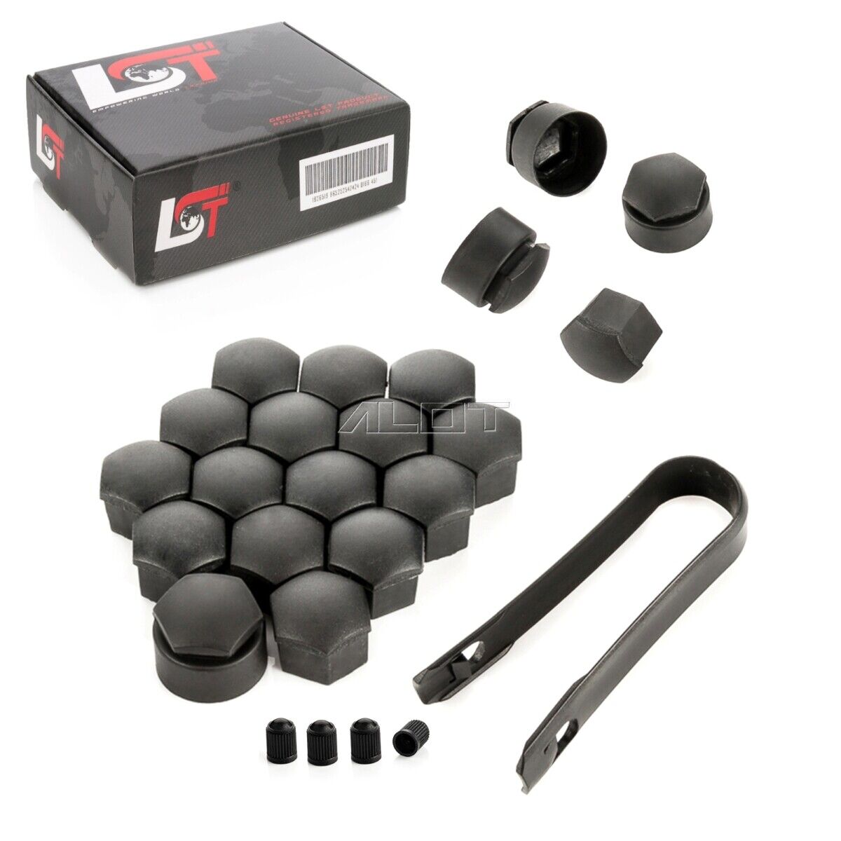 20 x cover caps wheel screws 17 mm anti-theft black for VW LUPO PASSAT