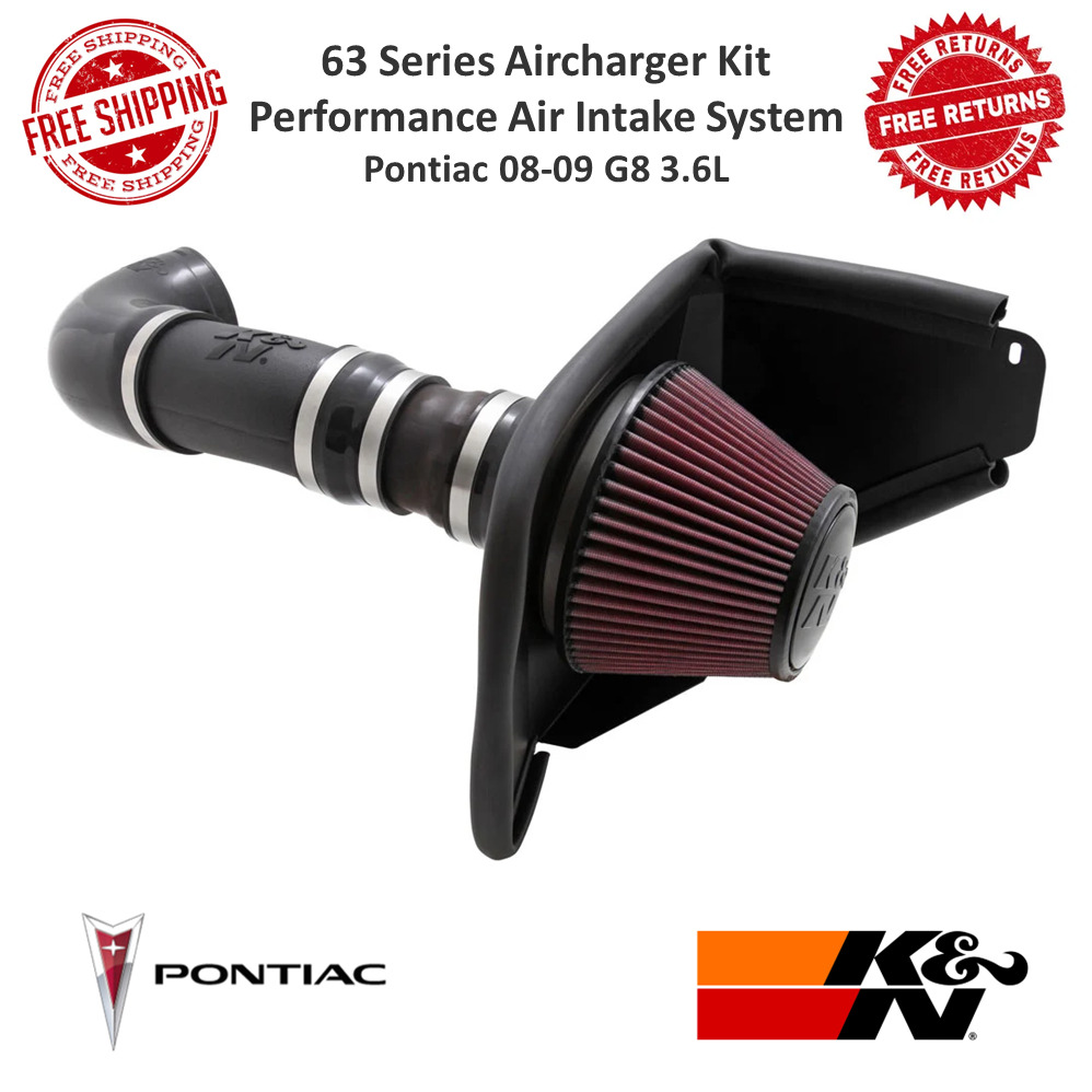 K&N 63 Series Aircharger Performance Air Intake Kit HDPE For 08-09 Pontiac G8