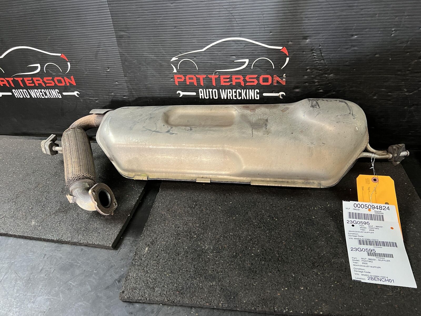 08-15 SMART FORTWO REAR EXHAUST MUFFLER (DOES NOT INCLUDE CONVERTER)