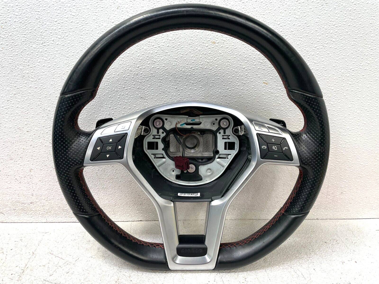 14-18 Mercedes CLA45 AMG W117 Steering Wheel W/Switches & Red Stitching 1352 OEM