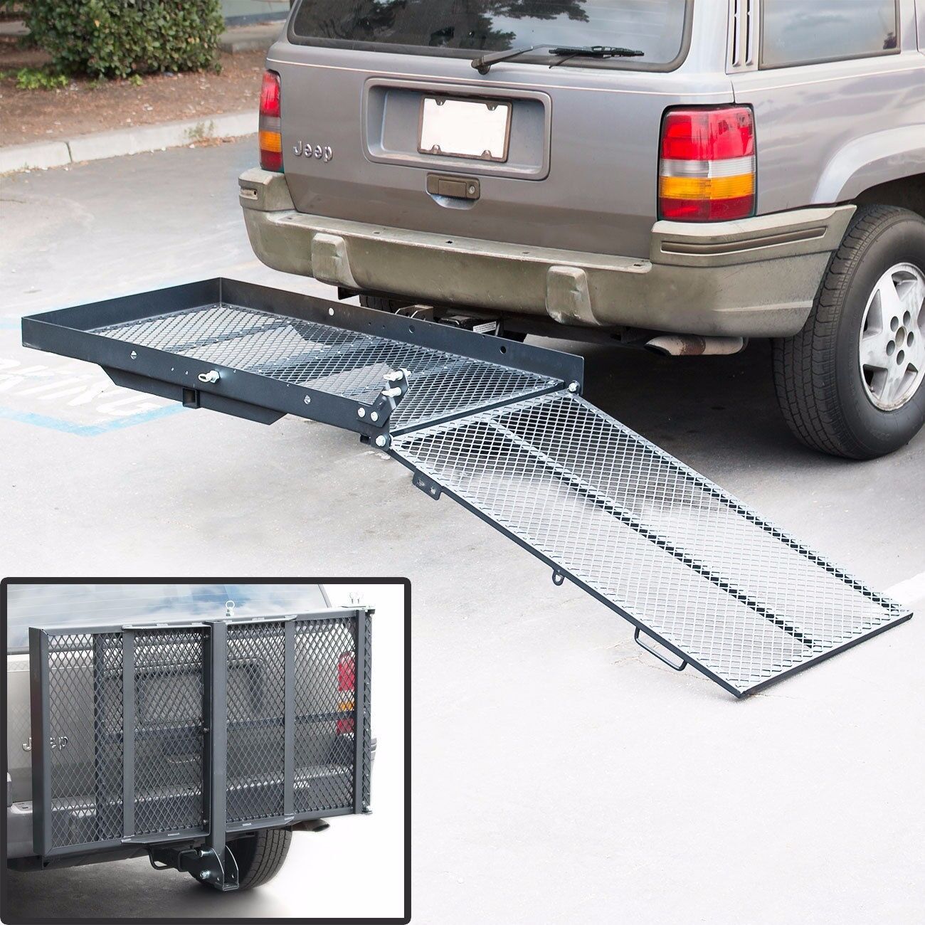 New Mobility Carrier Wheelchair Scooter Rack Disability Medical Ramp Hitch Mount