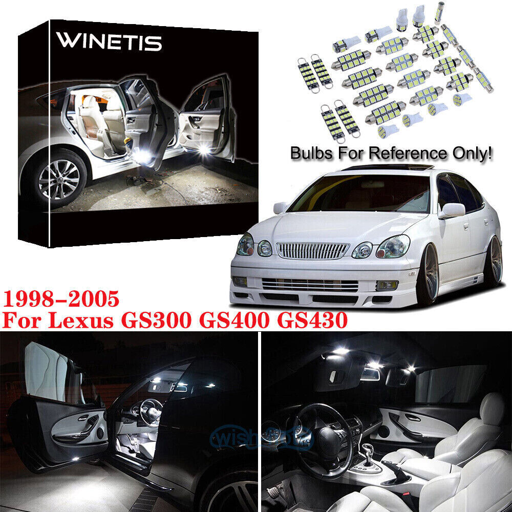 14x White LED Interior Lights Kit For 1998 - 2005 Lexus GS300 GS400 GS430 + TOOL