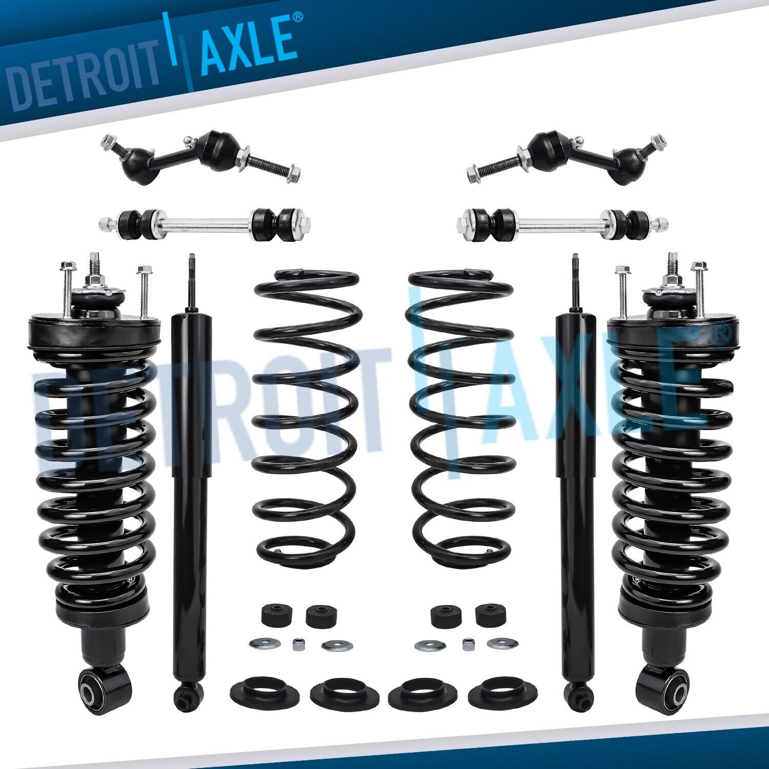 Grand Marquis Crown Vic Town Car Struts Assembly + Sway Bars for Front and Rear