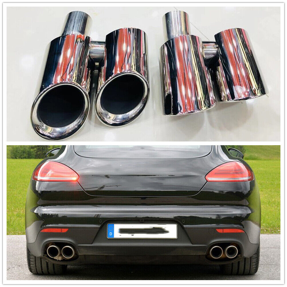 63.5mm For Porsche panamera 2010-2013 Silver Exhaust Tips Muffler Tail Pipes DN