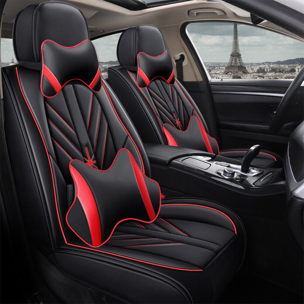 Car 5 Seat Covers Full Set Waterproof Leather Universal for Auto Sedan SUV Truck