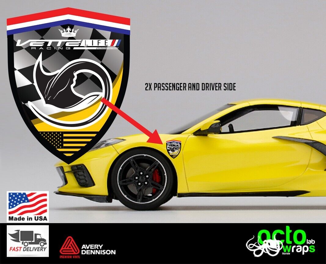 fit Chevrolet Corvette zr1 z06 racing side decal sticker c8 c7 c6 c5 stingray