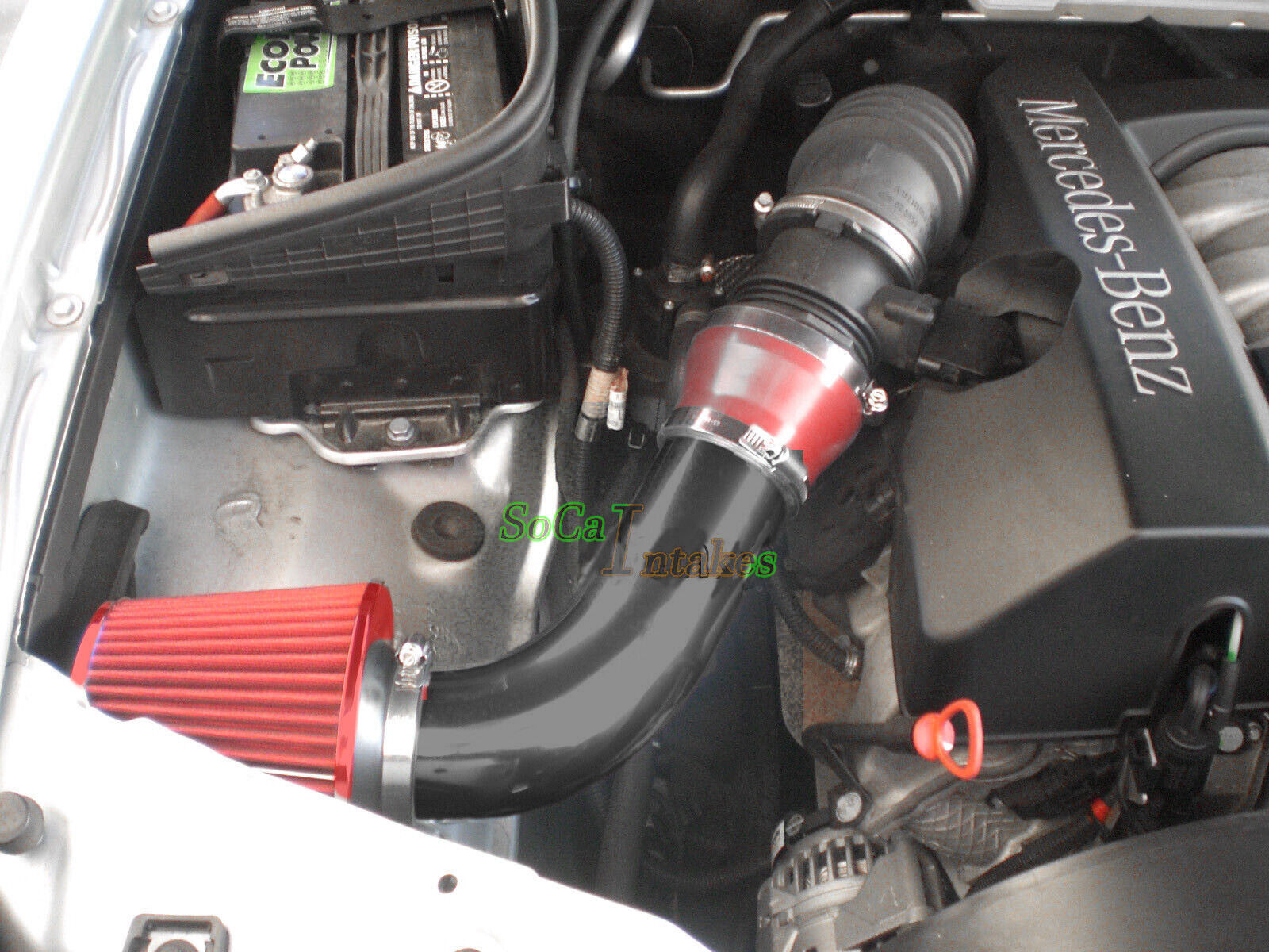 BLACK PIPE RED FILTER Air Intake Kit For 1998-02 Mercedes E320 E430 ML320 CLK320