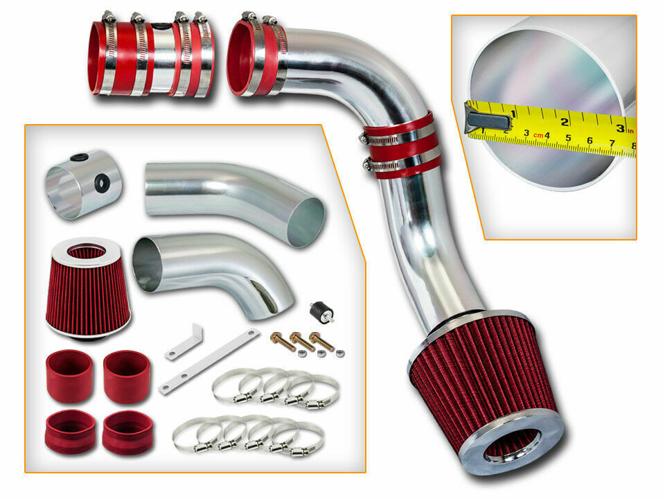 BCP RED 99-05 Grand AM/Alero 3.4L V6 Cold Air Intake Induction Kit + Filter