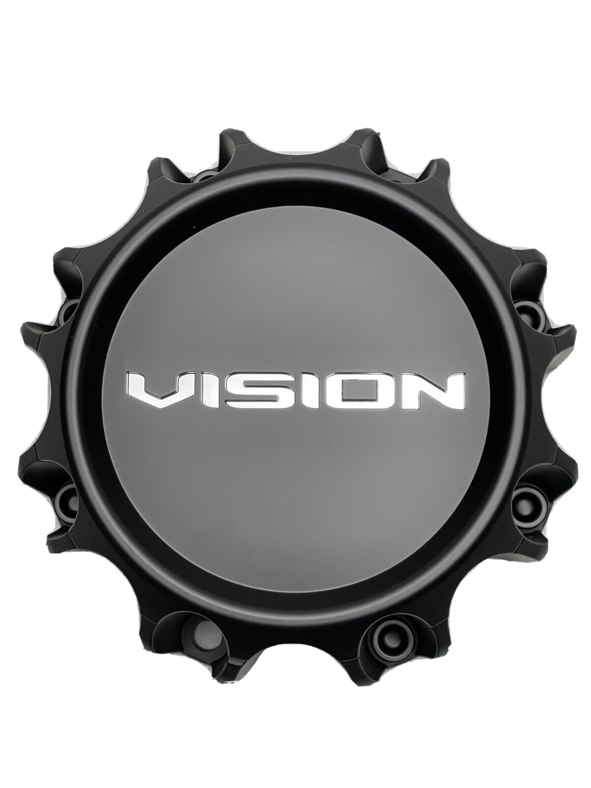 Vision Matte Black 8 Lug Wheel Center Cap C353MB-8V