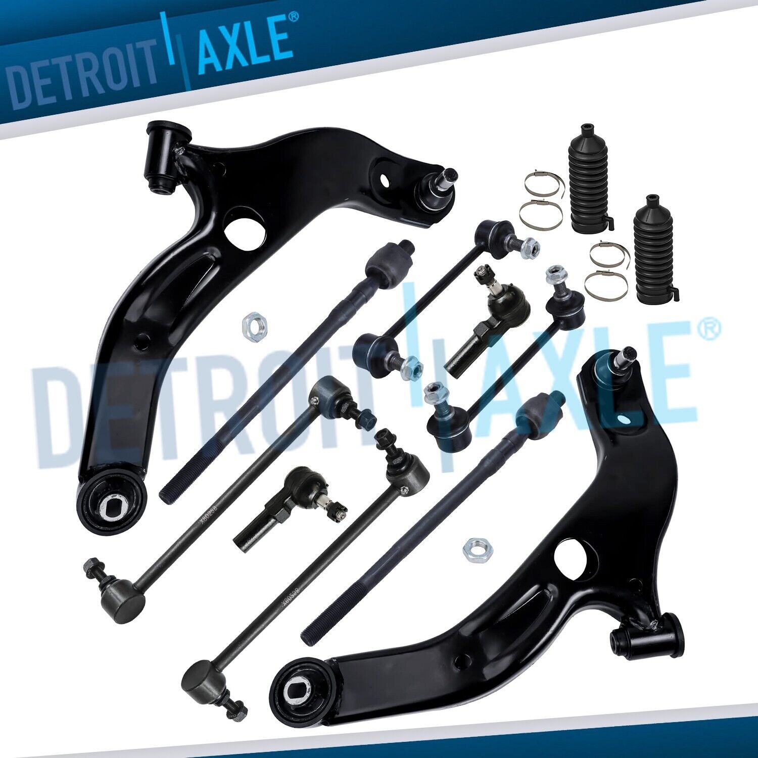 New 12pc Front Lower Control Arms & Suspension Kit for 2002 2003 Mazda Protege 5