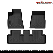3PCS Floor Mats For 2020-2024 Tesla Model Y All Weather Waterproof Car Liners picture