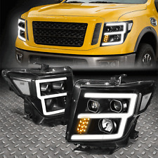 [E-LED DRL] FOR 16-24 TITAN XD BLACK HOUSING CLEAR CORNER PROJECTOR HEADLIGHTS picture