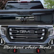 2019-2023 GMC Sierra 1500 Gloss Black Emblem Blackout Overlay Decals - Set of 2 picture